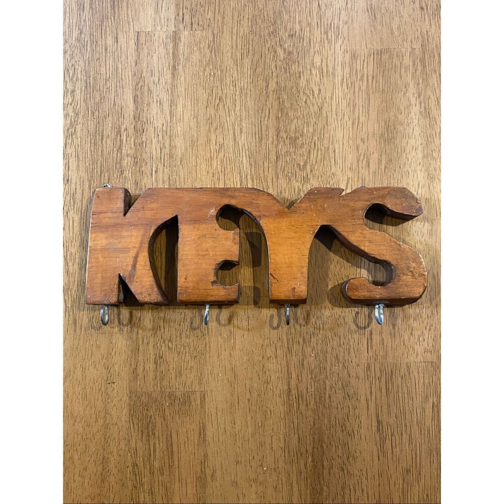 Classic Vintage Wooden Keys Sign and Key Hook/Vintage Wooden Key Hook/Vintage De